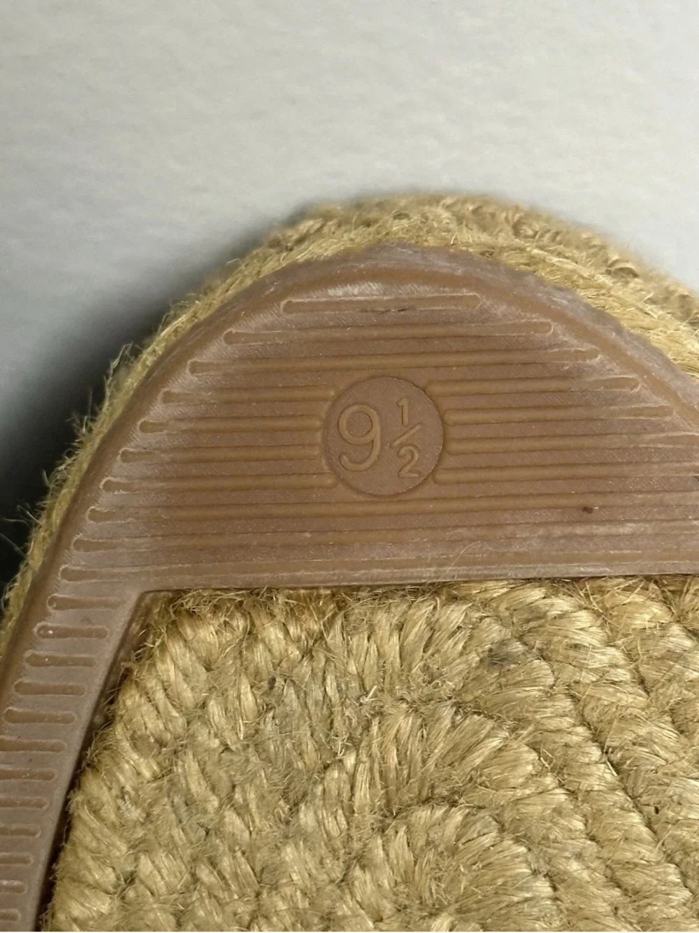 RALPH LAUREN Women’s Blue/Gold Burlap Mesh Wedge Shoe Size 9.5